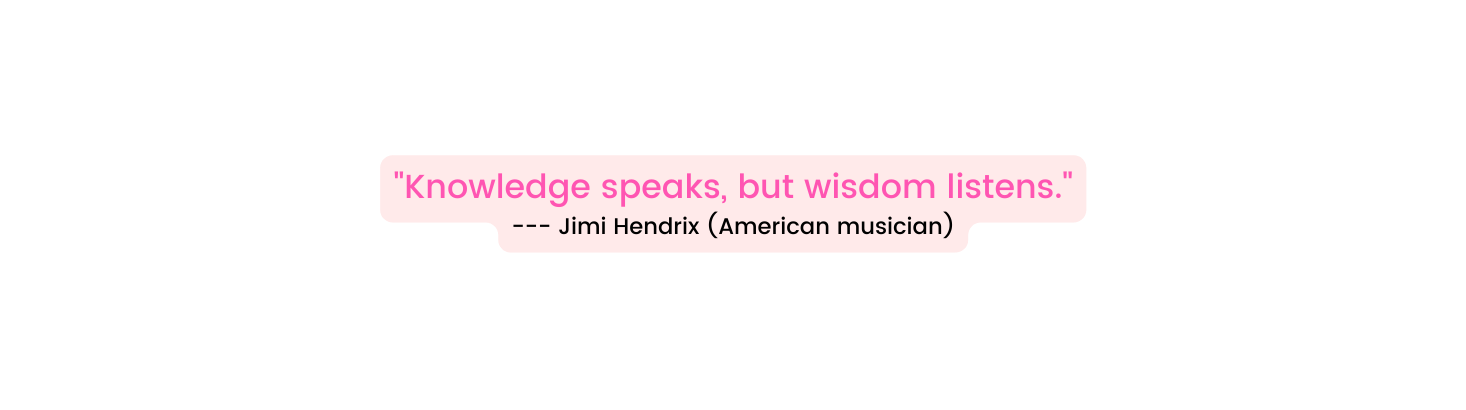 Knowledge speaks but wisdom listens Jimi Hendrix American musician